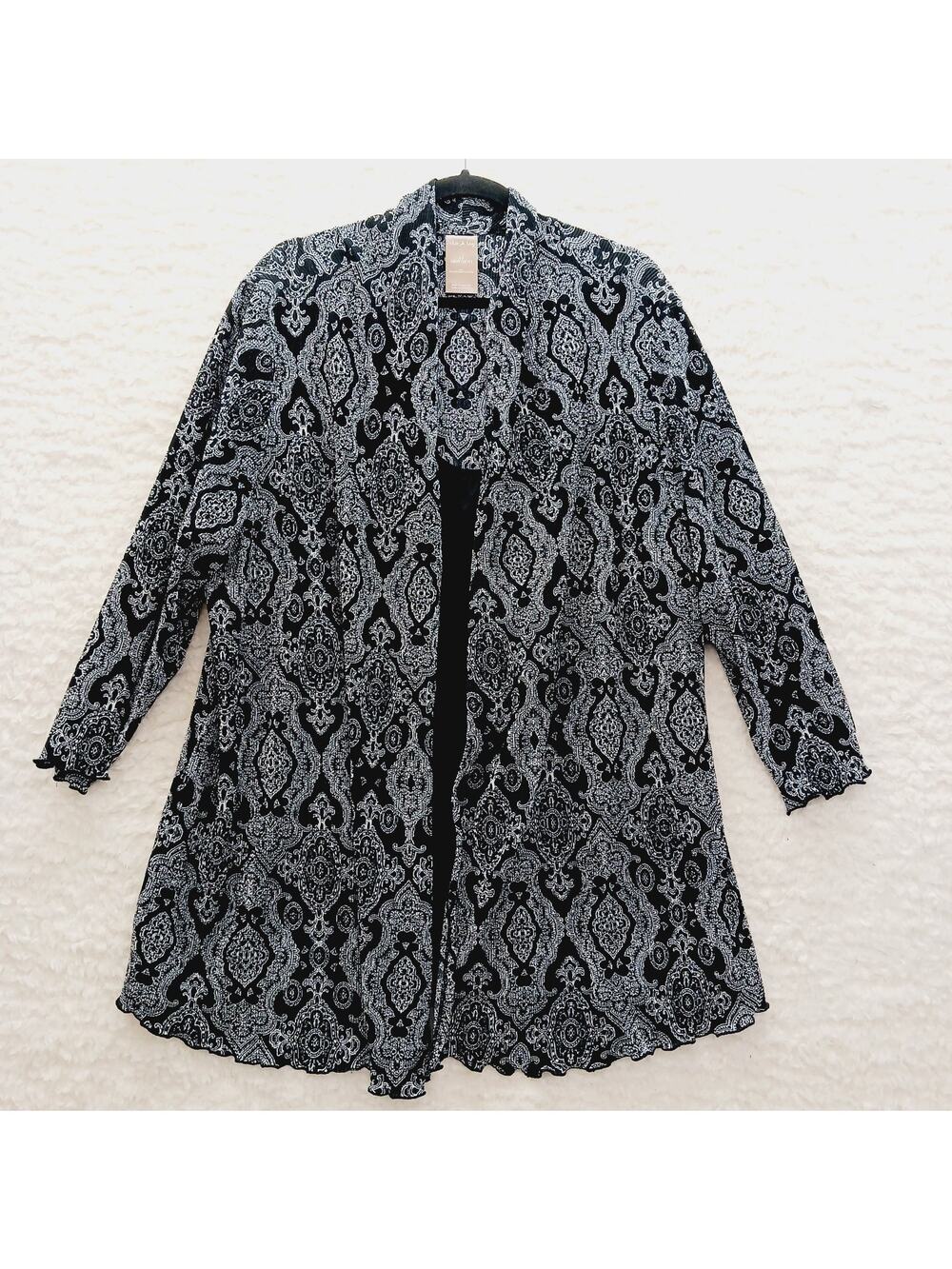 Blouse Tunic Kimono Paisley Set Black Fairygoth Cute Witchy Dark Academia Sz 4X